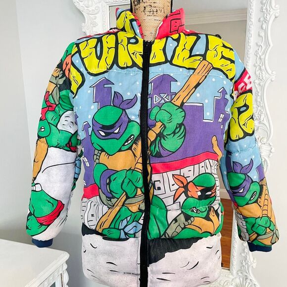 New York Couture TNNT Teenage Mutant Ninja Turtles Sleeping Bag Puffer Jacket - Picture 2 of 8